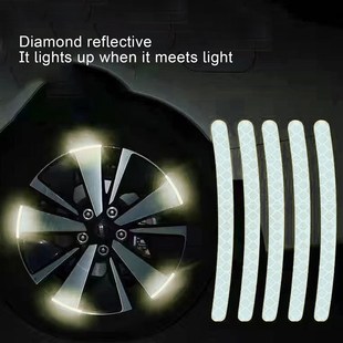 5/20pcs Car Wheel Hub Reflective Sticker Tire Rim Reflective