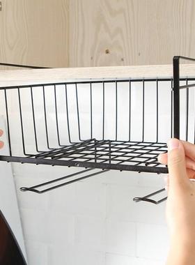 1PC Iron Cupboard Hanging Basket Closet Shelf Hook Cabinet