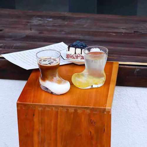 ins风玻璃杯冰美式咖啡杯早餐牛奶杯果汁冷饮料杯冷萃水杯子