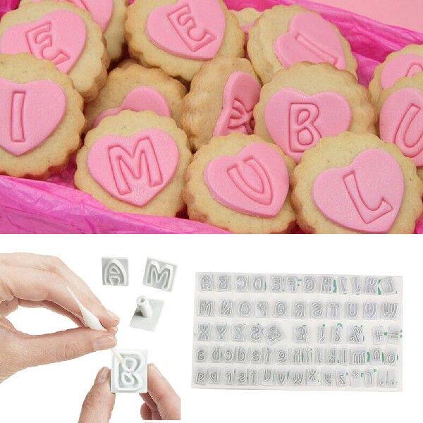 64pcs/set Plastic Alphabet Letters Fondant Cookie Cutter