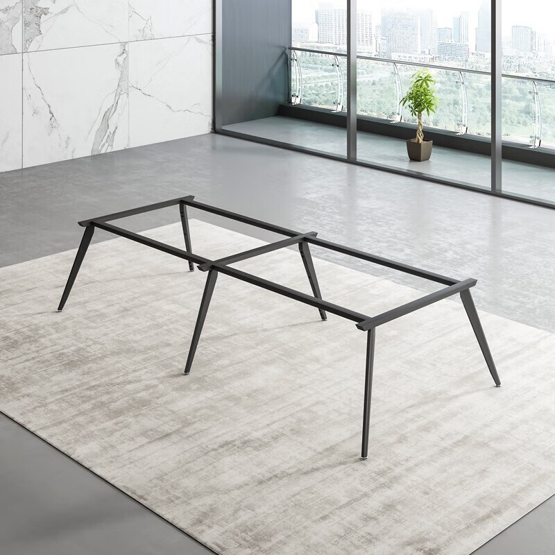 简约钢架会议桌洽谈桌会议桌长桌组合培训办公桌2.8米含10把椅子