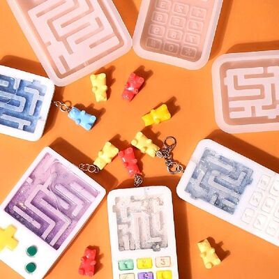 Labyrinth Quicksand Silicone Mold Keyring Pendant Handmade