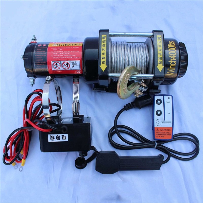 。12v快速电动绞盘车载越野推车自救牵车24V卷扬机小吊机电引动葫