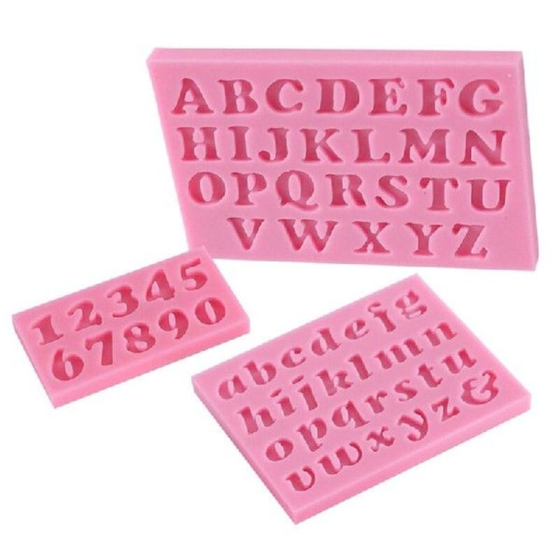 3pcs/set Number Letter Shape Silicone Mold Cake Decoration