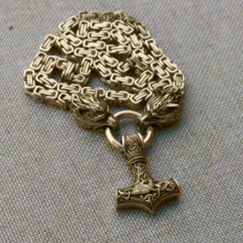 Nordic Viking Celtic Thor Hammer Necklace Good Luck Amulet S