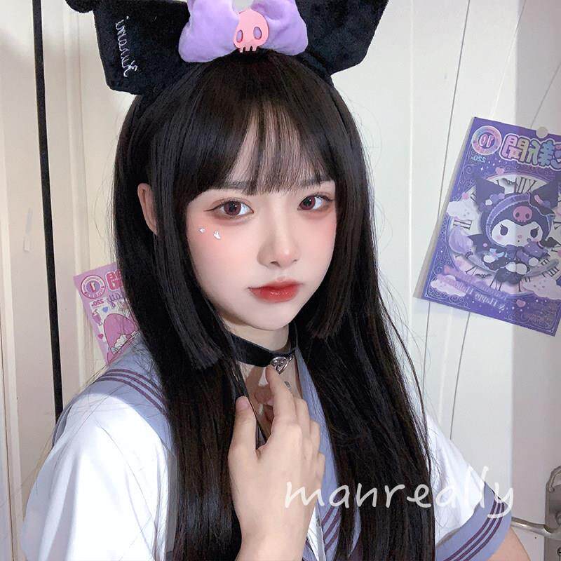 假发女长直发气质少女日式公主切软妹黑色姬发减龄长发全头套