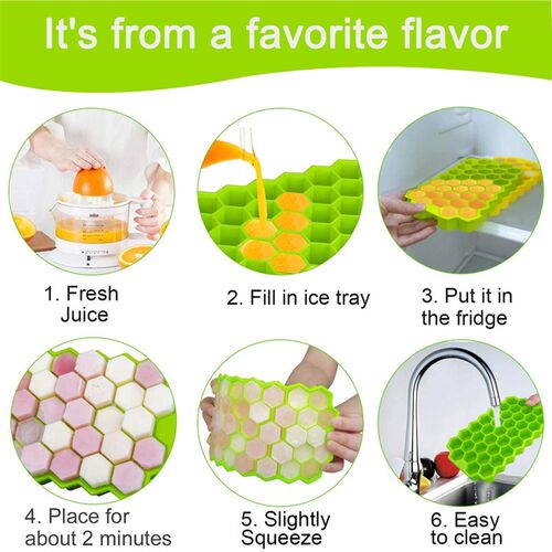 好货37 Cavity Honeycomb Ice Cube Trays Reusable Silicone Ice