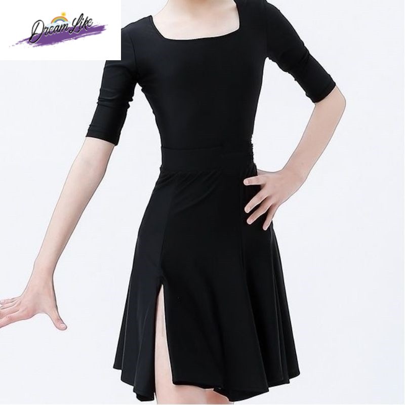 高级感拉丁舞服女儿童比赛舞蹈训练功服表演出裙套装分体新款夏季