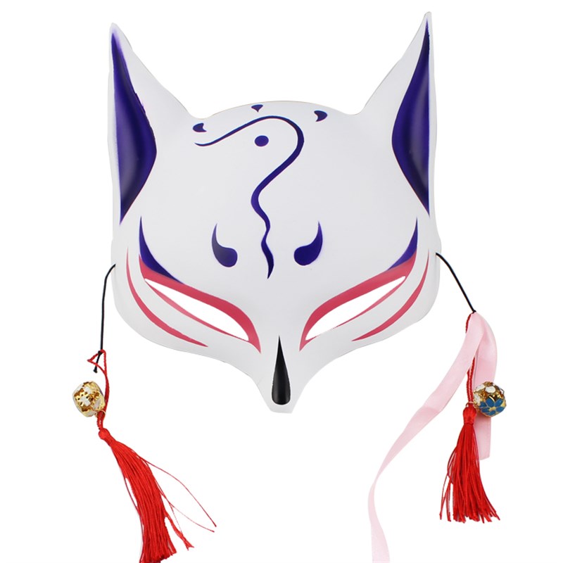 万圣节和风儿童猫面具成人半脸狐狸面具日式表演演出舞会古风装扮