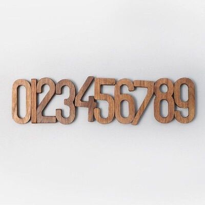 Walnut Number Decorative Numeral Combination Wall