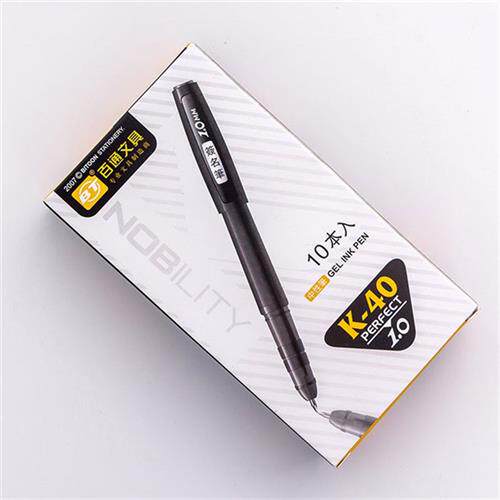 好货百通K40中性笔1.0MM特粗碳素签字笔 水性笔签名笔超大容量笔