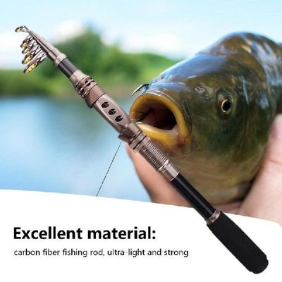 好货Telescopic Fishing Rod Carbon Fiber Collapsible Fishing