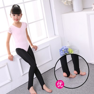 舞蹈裤儿童连裤袜健美操拉丁舞芭蕾舞练功女童春夏薄款打底踩脚裤