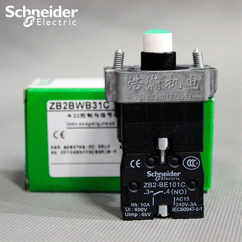 。色施耐德XB2-BW33B1C绿WB31CZB2B带灯自复位按钮开关ZB2BW33C+