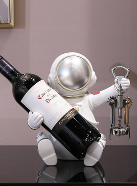 创意宇航员红酒架摆件北欧家居客厅桌面玄关酒柜装饰品太空人酒托