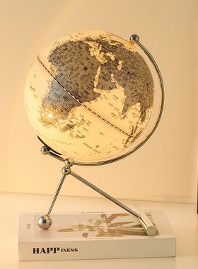 轻奢透明发光地球仪摆件客厅办公室书桌书房酒柜家居装饰品高级感