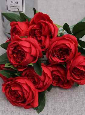 10 Heads Artificial Peony Bouquet Home Decor Flower Arrangem