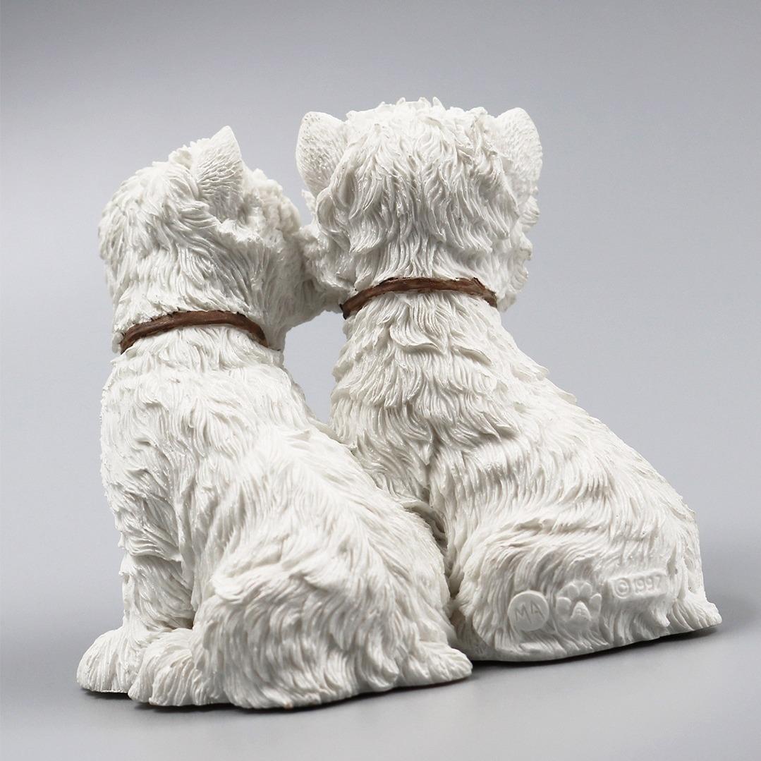 直销西高地情侣犬仿真狗模型车载摆件树脂工艺品纪念品