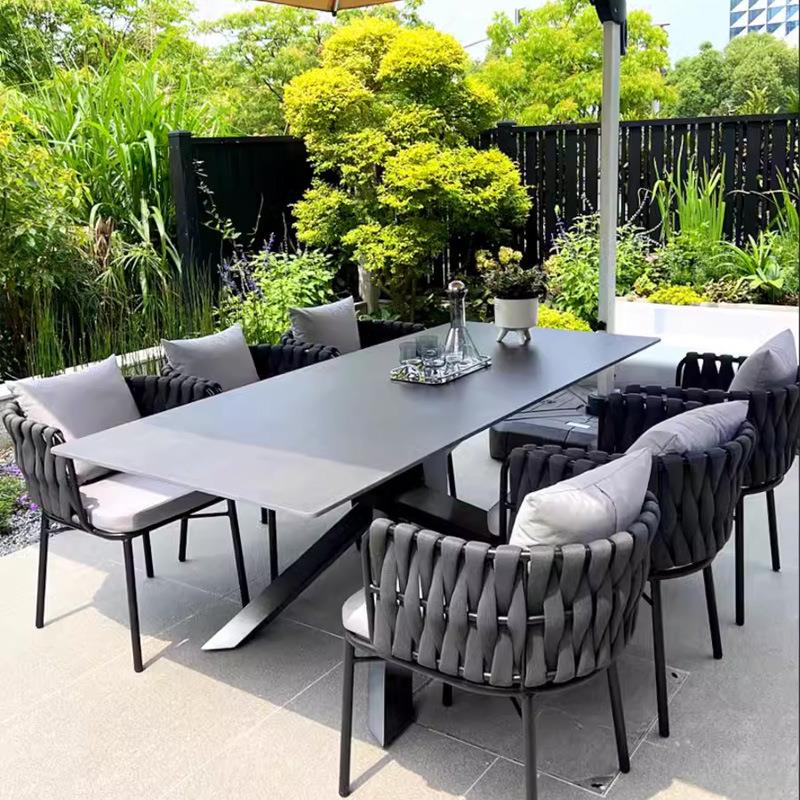 户外桌椅民宿酒吧售楼部设计师北欧别墅餐椅室外花园庭院休闲藤椅