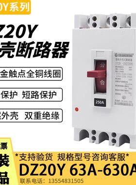 DZ20Y-160C225A250J400A630A塑壳断路器空气开关三相380V电机保护