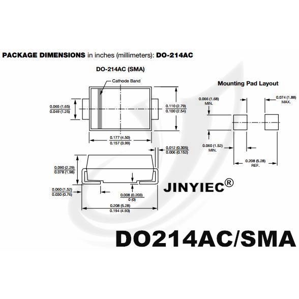 SMAJ110A/SMAJ110CA单向/双向 贴片TVS瞬态抑制二极管SMA DO214AC