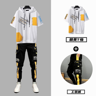 Korean Fashion Set Mens Cas Joggers Sets Men Summer Setwear