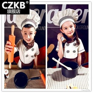 v儿童厨师服套装幼儿园烘焙小厨师服装幼儿厨师衣服角色区扮演小