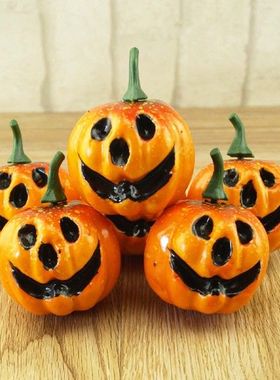 6Pcs Decorative Artificial Grimace Pumpkin Decoration for