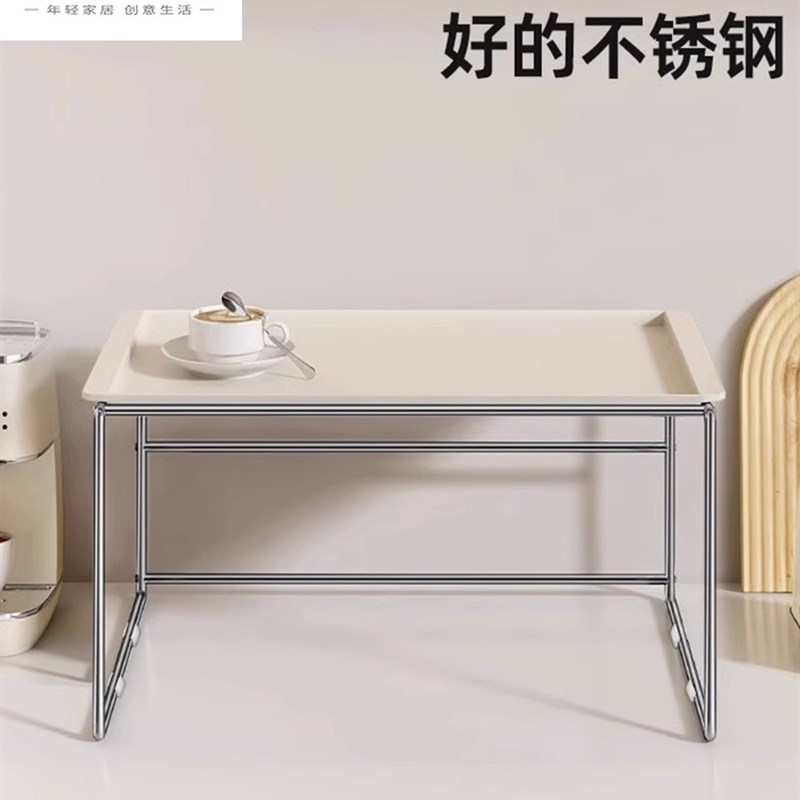ins厨房微波炉烤箱置物架台面分层双层水壶杯子电饭锅桌面收纳架