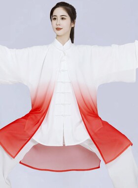 好货古风武术太极披纱武术服国潮成人太极披纱新款变色古装披肩中