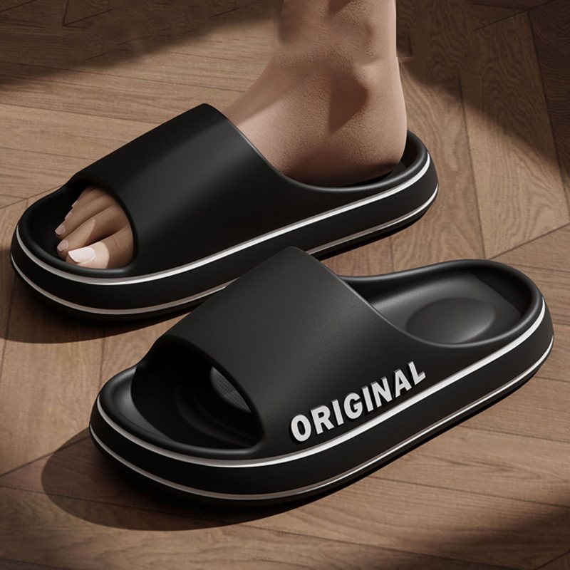 Men Thick Sole Summer Beach Slides Women Bathroom Anti-Slip