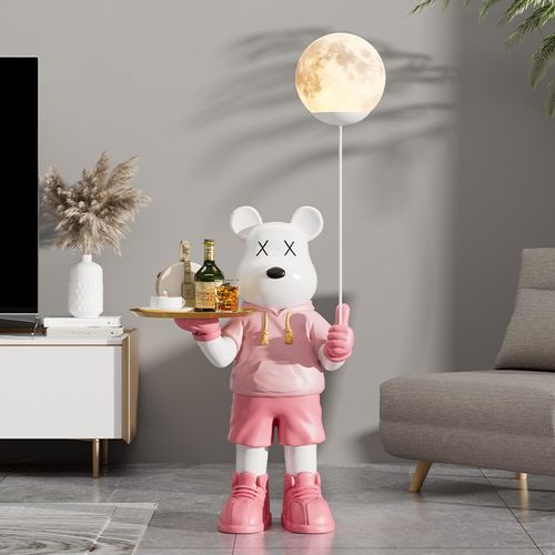 暴力熊摆件电视柜轻奢高档大型落地灯家居装饰品客厅乔迁新居礼物