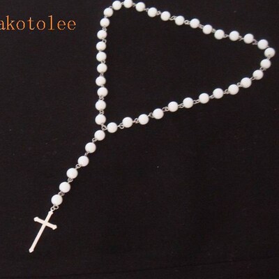 极速时尚男士项链女吊坠帅十字黑珠女款帅潮流百搭潮另类欧美长版