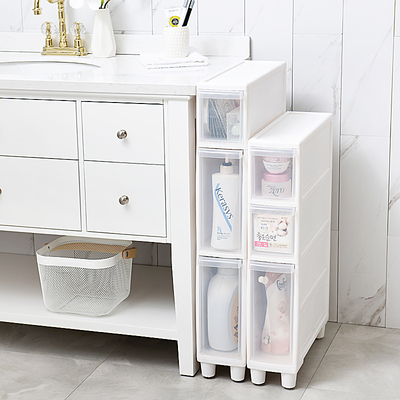 14cm窄缝收纳柜塑料缝隙抽屉式夹角边厨房冰箱缝隙夹空柜多层带轮