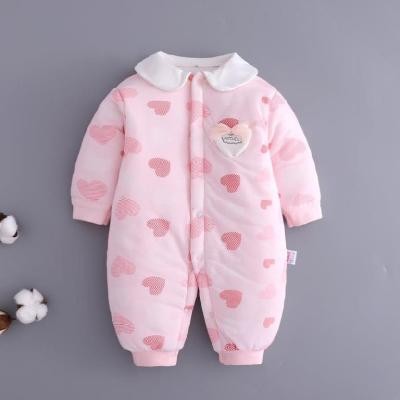 婴儿棉衣冬加厚连体柔软大红色打底深冬秋冬擦地秋冬衣哈衣彩棉