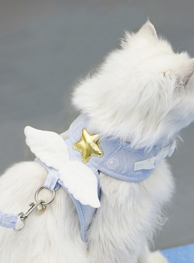 天使翅膀猫咪牵引绳背心式牵引带狗狗幼猫外出牵引防挣脱宠物用品