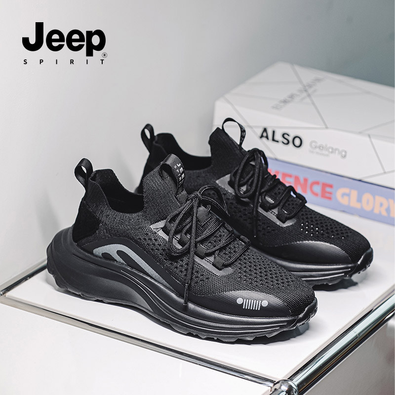 JEEPSPIRIT吉普男鞋2026新款百搭休闲鞋男款一脚蹬透气运动网面鞋