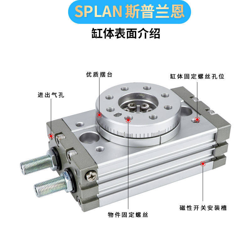 MSQB90度180旋转气缸小型气动摆动HRQ10A20A30A50A200A夹紧滑台