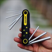 便携式 八件套折叠内六花六角梅花折叠螺丝刀 折叠内六方扳手套装