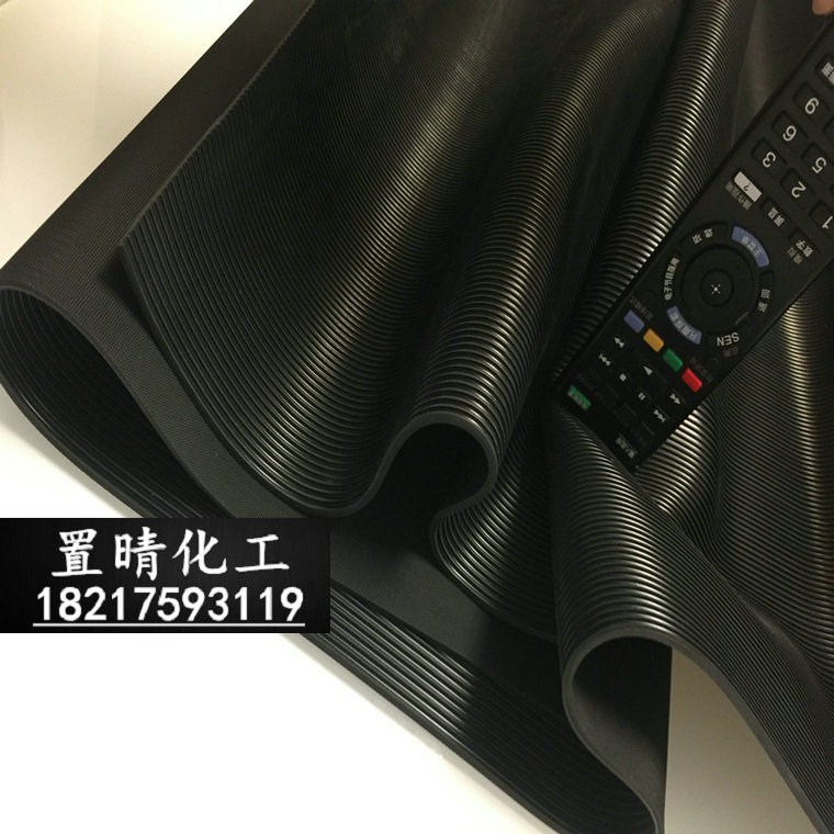 黑色防滑细条纹橡胶板车厢胶垫工厂地垫防滑橡胶垫橡皮垫胶垫