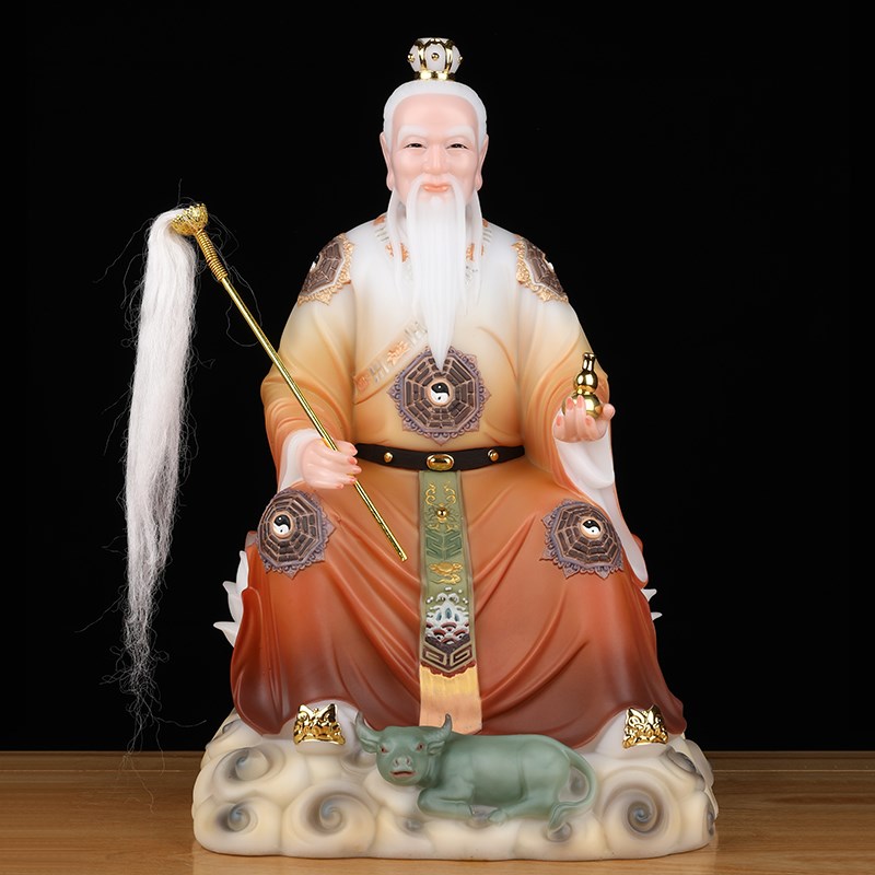速发骑牛太上老祖神像家用供奉身家君师爷汉白玉道德像体真道摆件