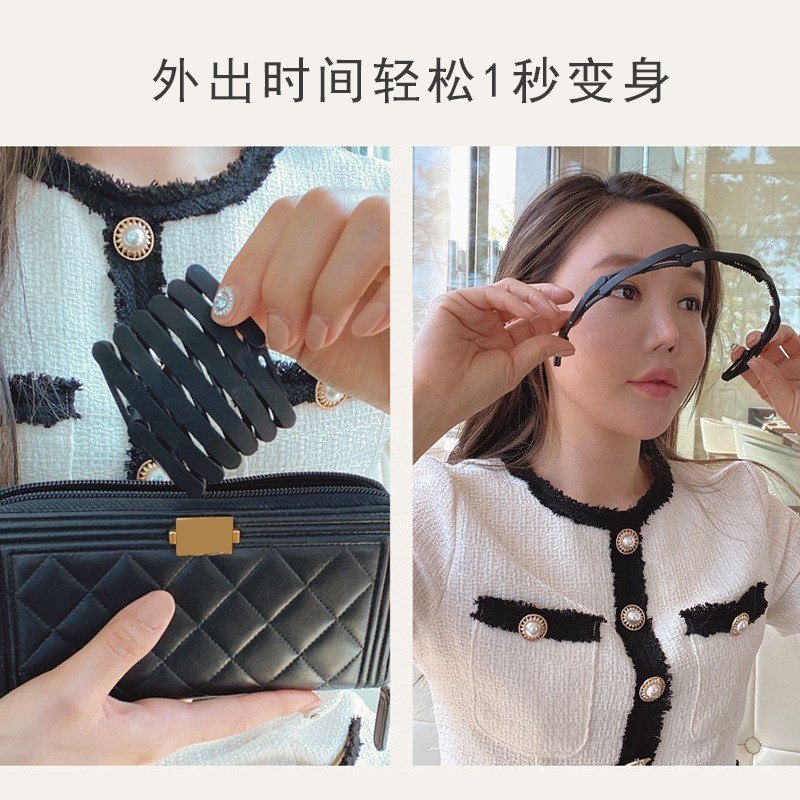 速发便携伸缩发箍旅游折叠式头箍旅滑发卡发饰防行碎发发发宽边压