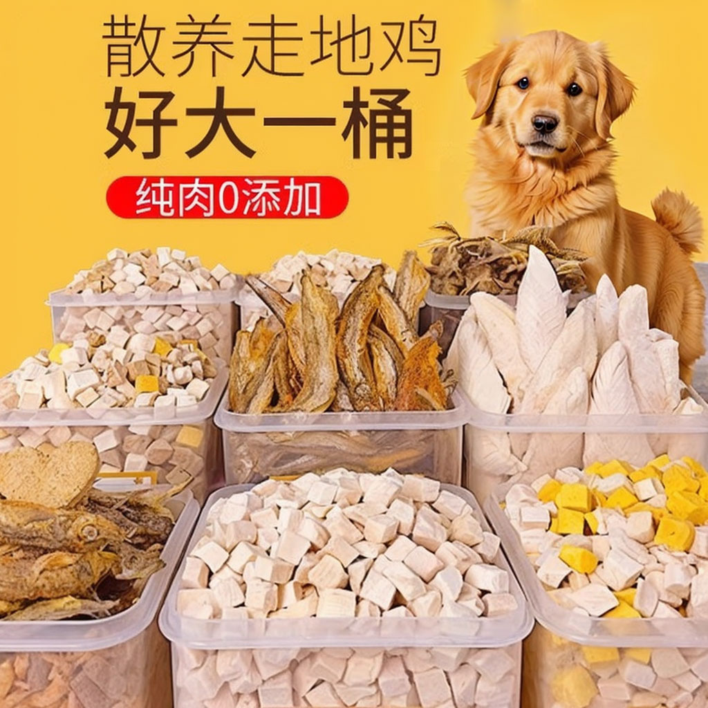 速发金鹌犬冻干鸡胸肉干狗零食鹌鹑腮幼犬营养增肥鸡肉毛鹑