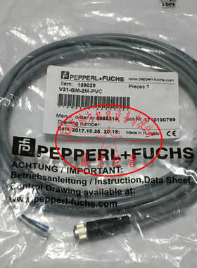 倍加福P+F连接线电缆线V31-GM-2M-PVC全新原装现货支持验货~议价