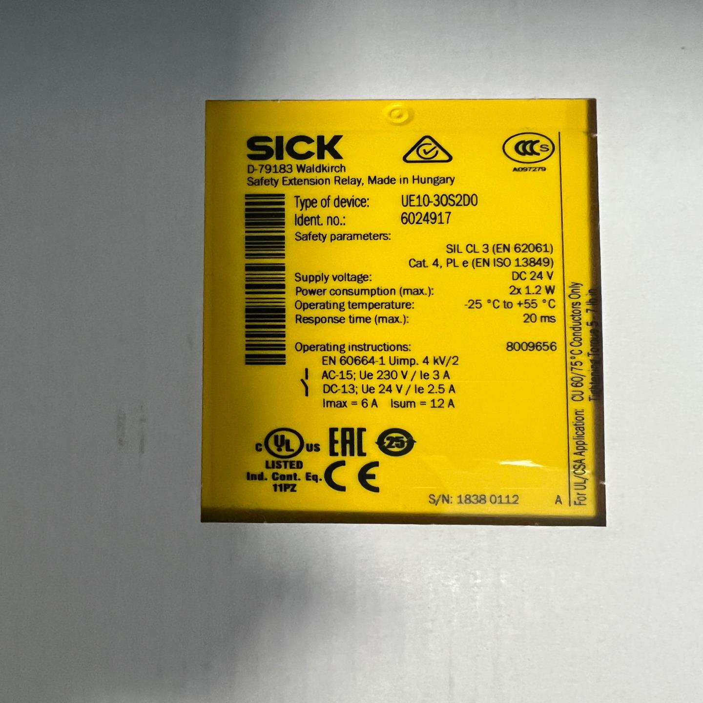 Sick西克安全继电器UE10-30S2D0议价