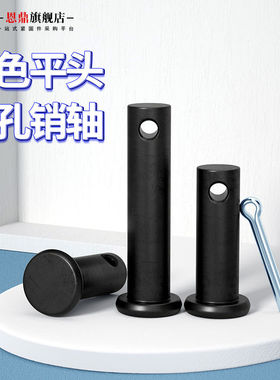 GB882黑色平头带孔销轴圆柱带孔销钉插销定位销M4M6M8M10M12M30