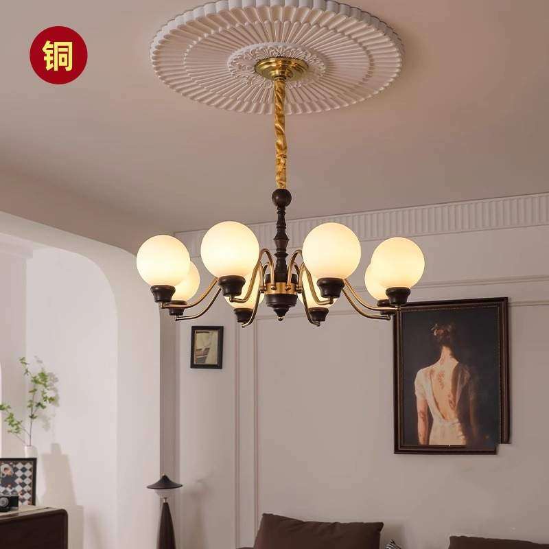 美式复古客厅吊灯中古法式客厅主灯实木玻璃胡桃木色卧室餐厅灯具,包装,五金配件包装,淘宝优惠券,粉丝福利购,淘宝优惠卷