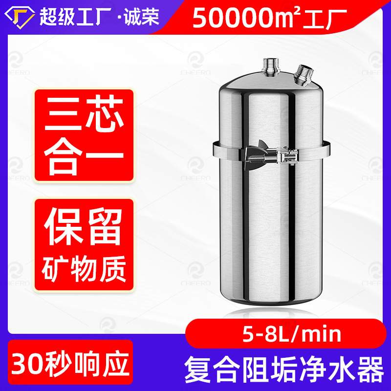 133管径嵌入式超滤净水器全屋厨房自来水井水家用不锈钢过滤器