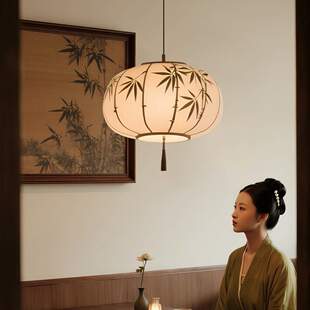 宋式美学吊灯中国风禅意玄关过道小吊灯复古民宿中式卧室复古吊灯