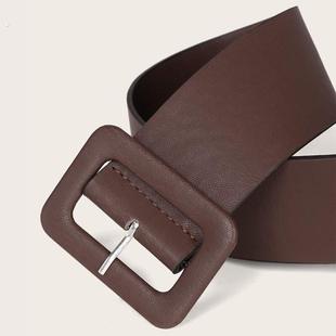 腰封女士装饰宽简约腰饰百搭酒红色腰带搭配连衣裙子皮带配饰收腰